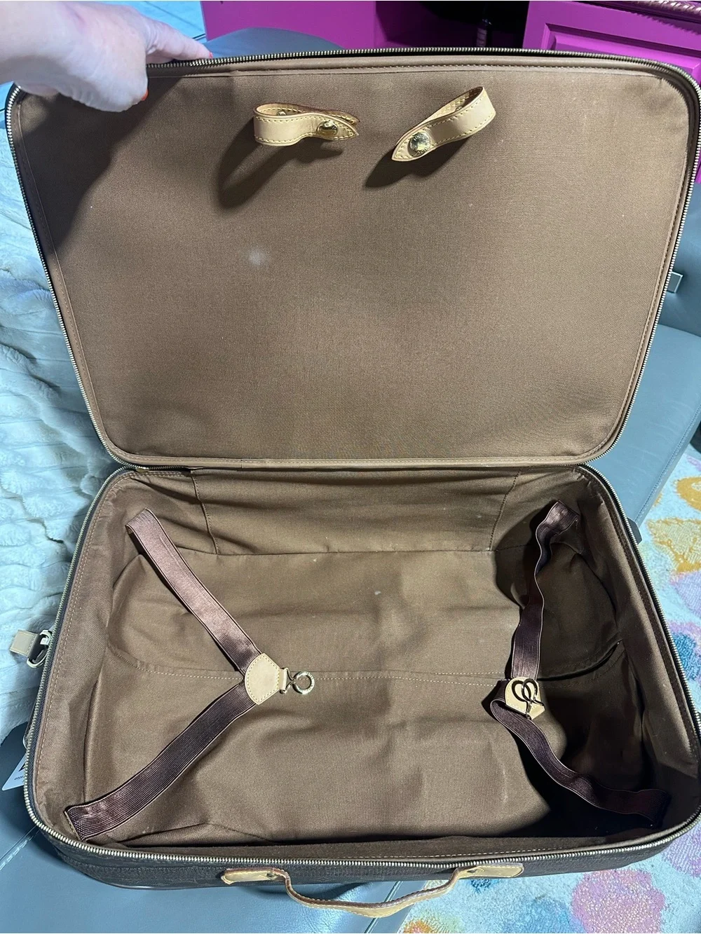 Louis Vuitton Brown Monogram Rolling Carry-On- Pegase 55 with COA